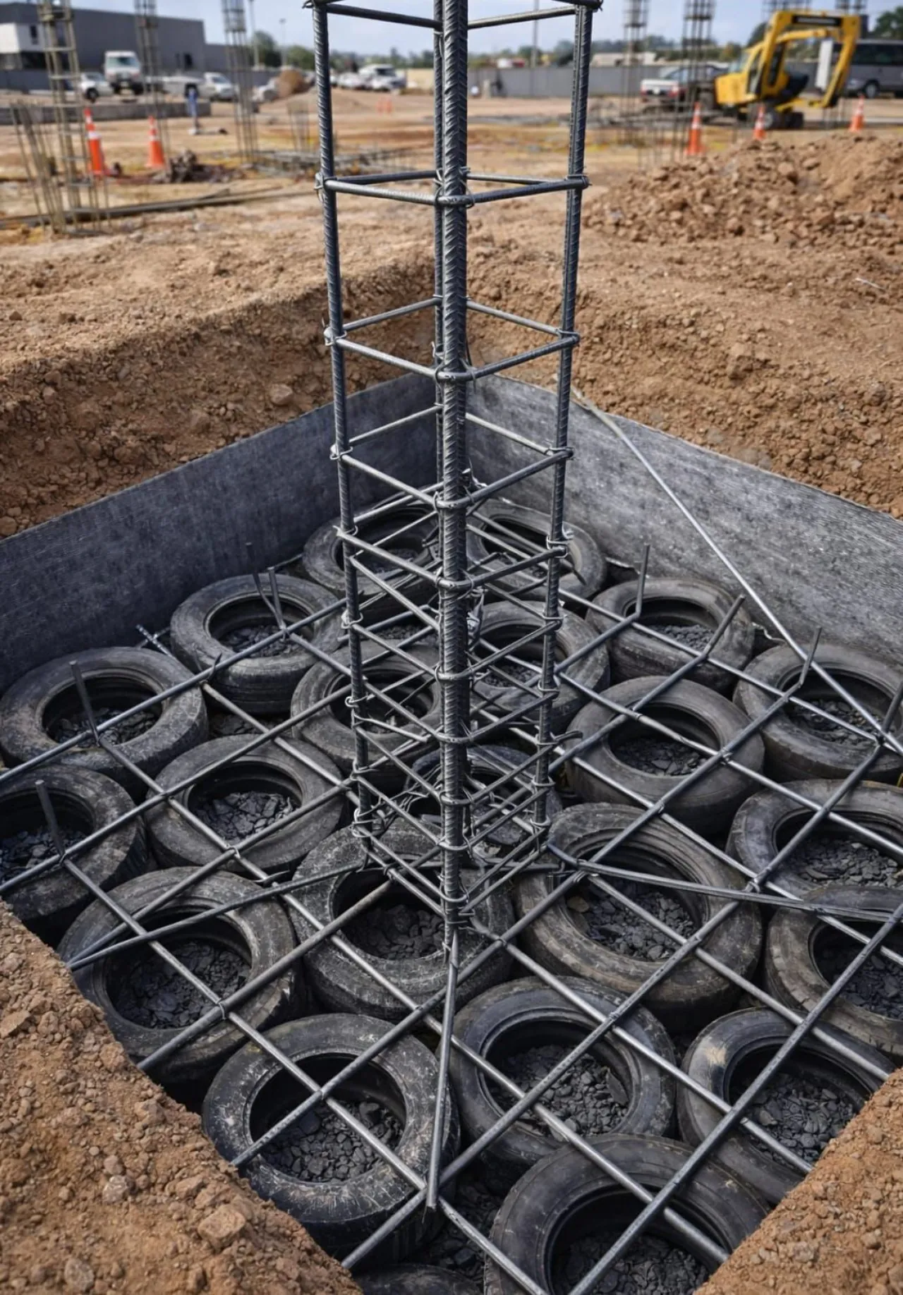 Recycled Tire Foundation Koh Samui - Sustainable Construction Solutions