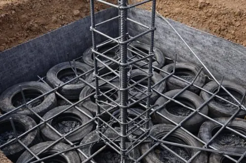 Recycled Tire Foundation Koh Samui - Sustainable Construction Solutions