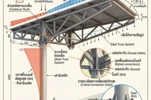 High-Performance Cantilever Roof Design and Construction in Koh Samui